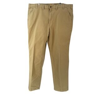 Carhartt Mens Relaxed Fit Khaki Work Pants 44x32 Cotton Spandex Blend 102291-253